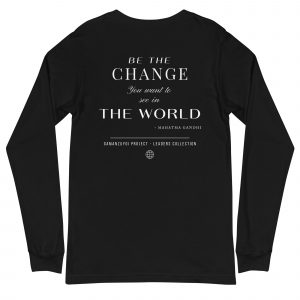 Camiseta de manga larga Be The Change de GamanZuyoi Leader's Collection color negro parte trasera