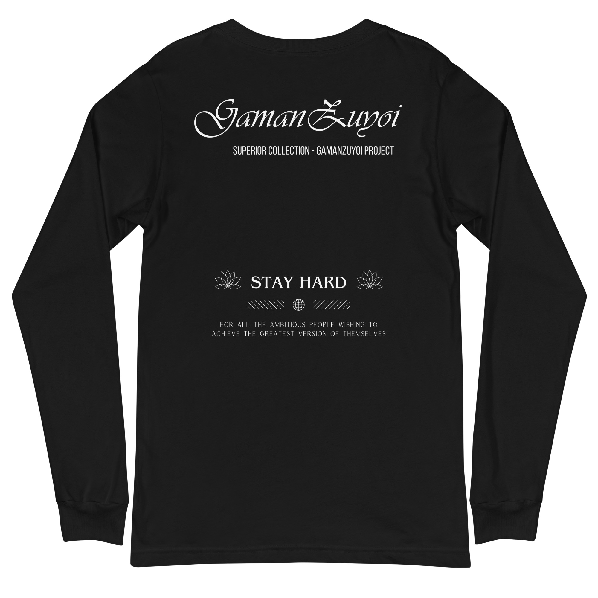 Camiseta manga larga Superior de GamanZuyoi Superior Collection color negro parte trasera