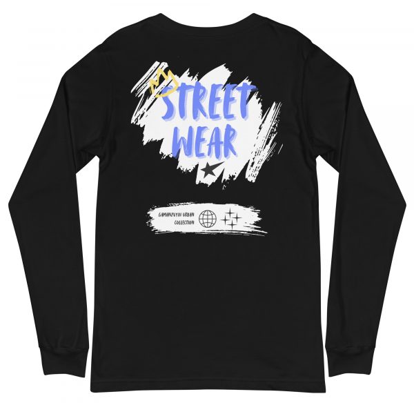 Camiseta de manga larga modelo Streetwear de GamanZuyoi Urban Collection color negro parte trasera