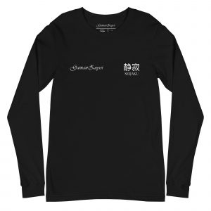 Camiseta de manga larga moldelo Seijaku de GamanZuyoi Zen Collection color negro parte delantera