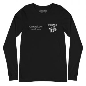 Camiseta de manga larga modelo Straight To The Top de GamanZuyoi Urban Collection color negro parte delantera