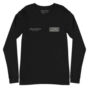 Camiseta de manga larga modelo Rich de GamanZuyoi Urban Collection color negro parte delantera