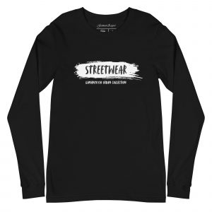 Camiseta de manga larga modelo Streetwear de GamanZuyoi Urban Collection color negro parte delantera