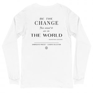 Camiseta Be The Change de GamanZuyoi Leader's Collection color blanco parte trasera