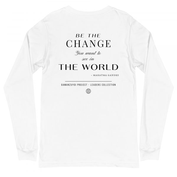 Camiseta Be The Change de GamanZuyoi Leader's Collection color blanco parte trasera