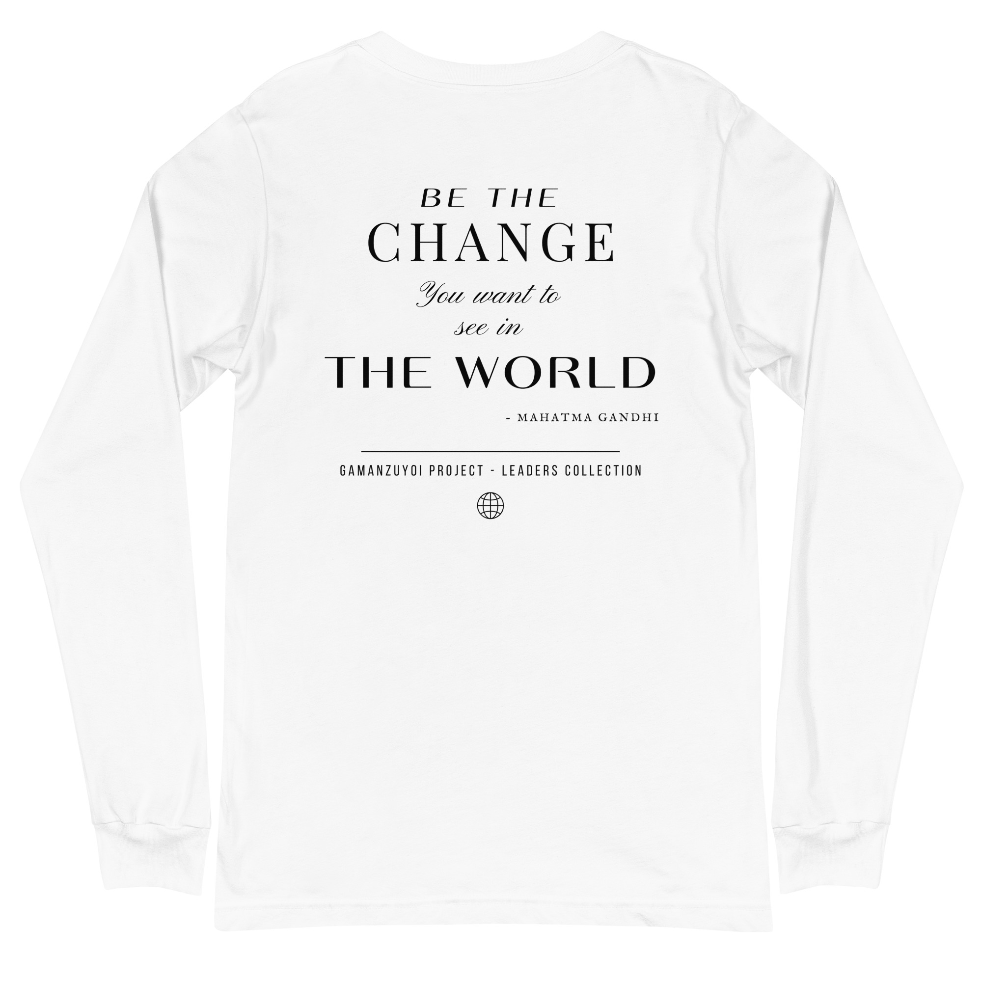Camiseta Be The Change de GamanZuyoi Leader's Collection color blanco parte trasera