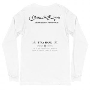 Camiseta manga larga Superior de GamanZuyoi Superior Collection color blanco parte trasera