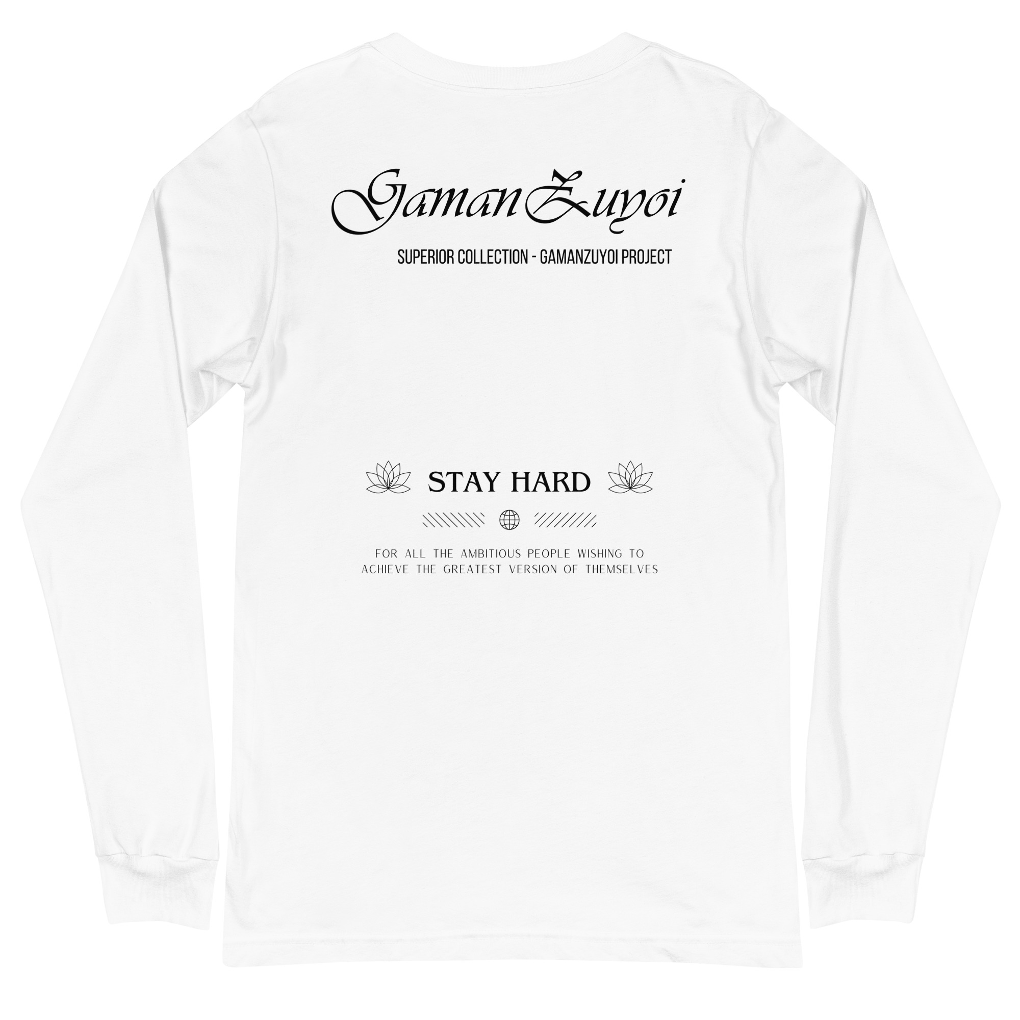 Camiseta manga larga Superior de GamanZuyoi Superior Collection color blanco parte trasera