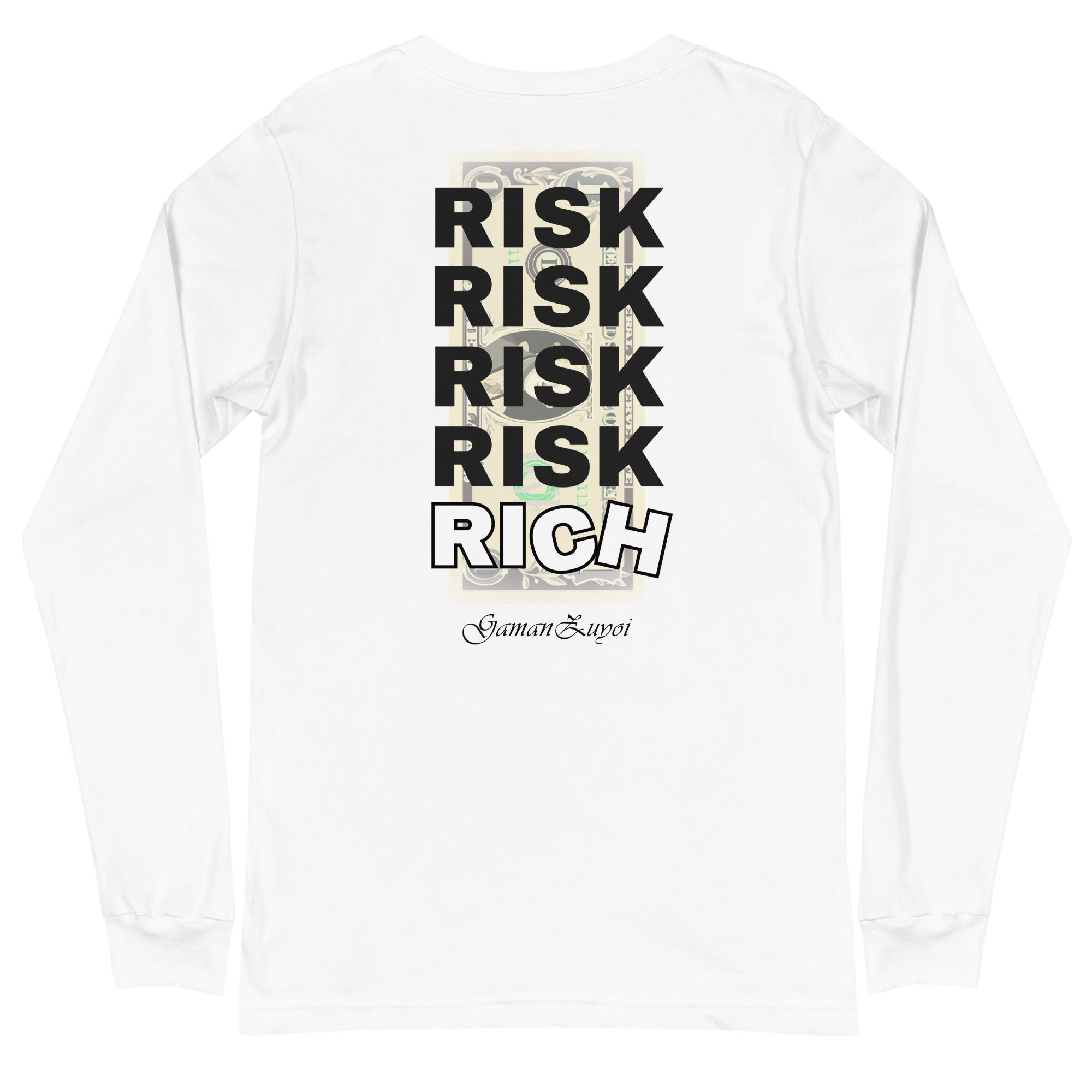 Camiseta de manga larga modelo Rich de GamanZuyoi Urban Collection color blanco parte trasera