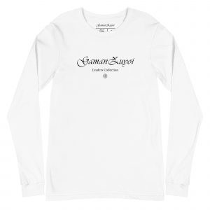 Camiseta de manga larga Step Forth de GamanZuyoi Leader's Collection color blanco parte delantera