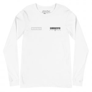 Camiseta manga larga Patient Strong de GamanZuyoi Superior Collection color blanco parte delantera
