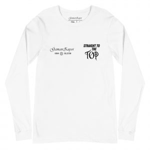 Camiseta de manga larga modelo Straight To The Top de GamanZuyoi Urban Collection color blanco parte delantera