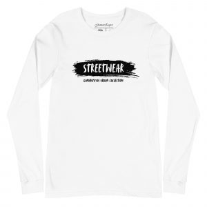 Camiseta de manga larga modelo Streetwear de GamanZuyoi Urban Collection color blanco parte delantera