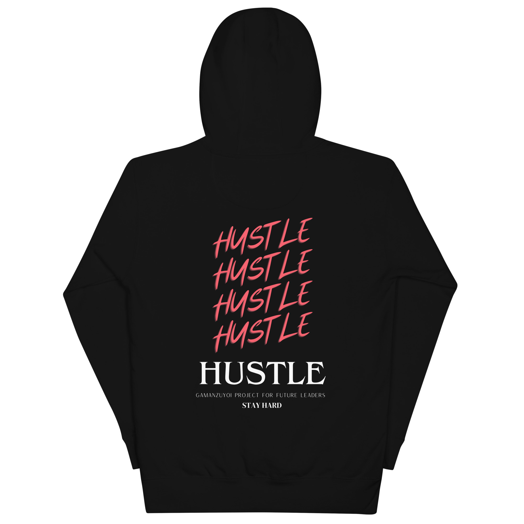 Sudadera con capucha Hustle De GamanZuyoi Leader's Collection color negra parte trasera