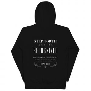 Sudadera con capucha Step Forth De GamanZuyoi Leader's Collection negra parte trasera