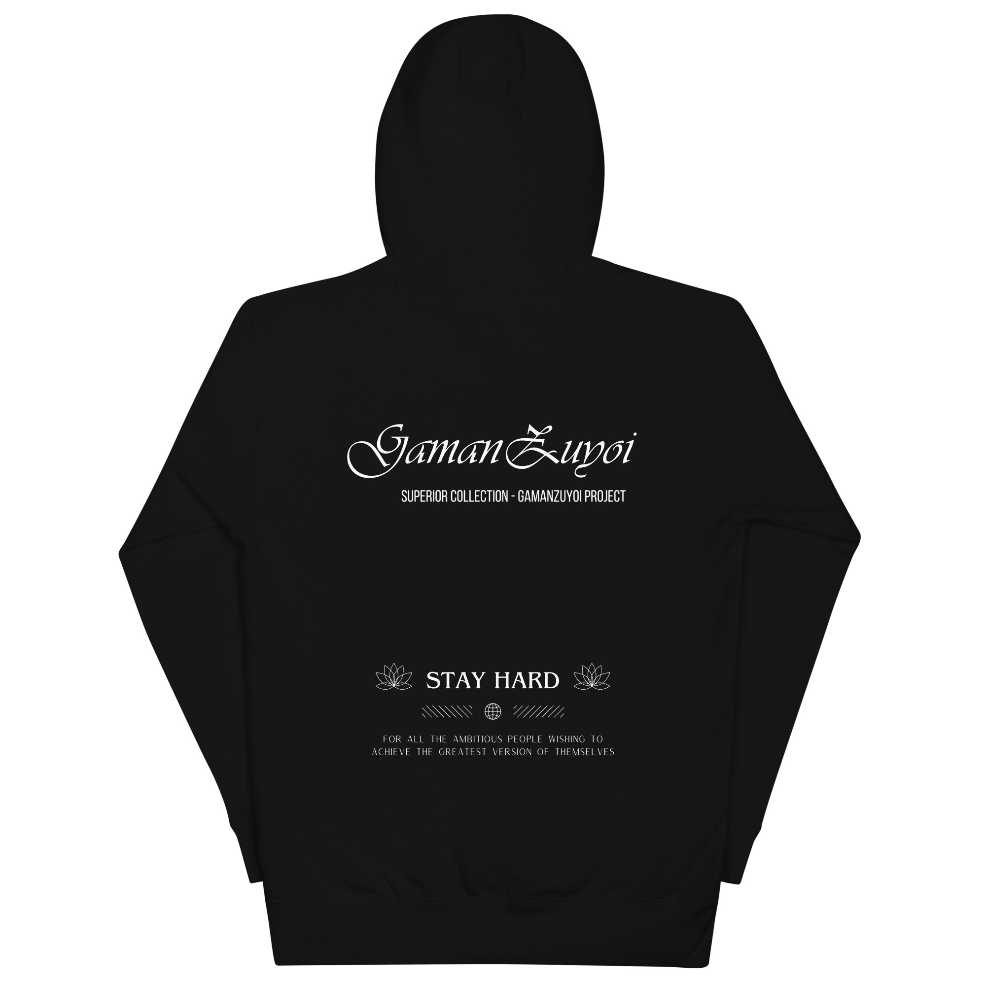 Sudadera con capucha Superior de GamanZuyoi Superior Collection color negro parte trasera