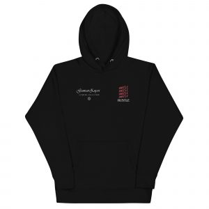 Sudadera con capucha Hustle De GamanZuyoi Leader's Collection color negra parte delantera
