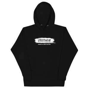 Sudadera con capucha Street Wear de GamanZuyoi Urban Collection color negro parte delantera
