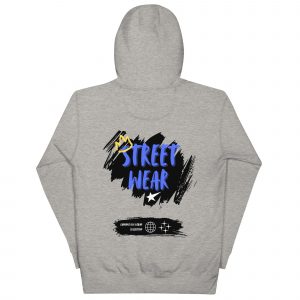 Sudadera con capucha Street Wear de GamanZuyoi Urban Collection color gris carbón parte trasera