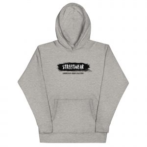 Sudadera con capucha Street Wear de GamanZuyoi Urban Collection color gris carbón parte delantera