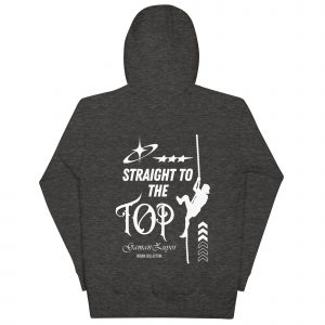 Sudadera con capucha Straight To The Top de GamanZuyoi Urban Collection color gris jaspeado parte trasera