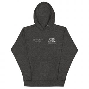 Sudadera con capucha Kaizen de GamanZuyoi Zen Collection color gris jaspeado parte delantera
