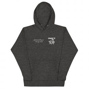 Sudadera con capucha Straight To The Top de GamanZuyoi Urban Collection color gris jaspeado parte delantera