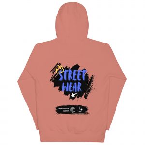 Sudadera con capucha Street Wear de GamanZuyoi Urban Collection color rosa palo parte trasera