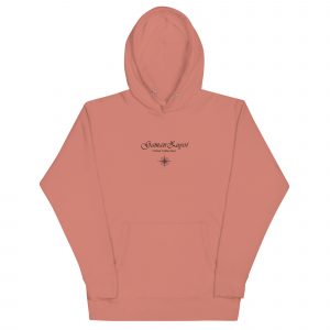 Sudadera con capucha Sail Towards New de GamanZuyoi Urban Collection color rosa palo parte delantera