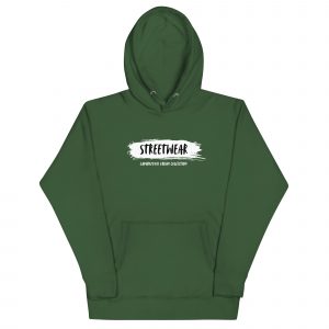 Sudadera con capucha Street Wear de GamanZuyoi Urban Collection color verde bosque parte delantera