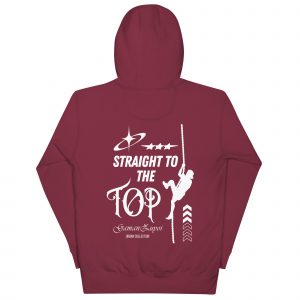 Sudadera con capucha Straight To The Top de GamanZuyoi Urban Collection color granate parte trasera