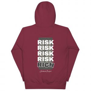 Sudadera con capucha Rich de GamanZuyoi Urban Collection color granate parte trasera