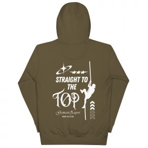 Sudadera con capucha Straight To The Top de GamanZuyoi Urban Collection color verde militar parte trasera
