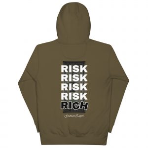 Sudadera con capucha Rich de GamanZuyoi Urban Collection color verde militar parte trasera