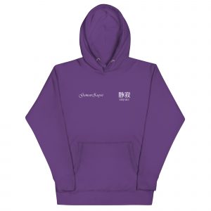 Sudadera con capucha Seijaku de GamanZuyoi Zen Collection color morado parte delantera