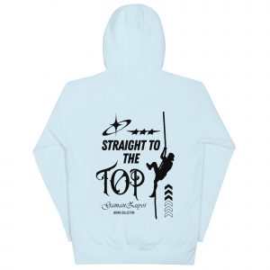 Sudadera con capucha Straight To The Top de GamanZuyoi Urban Collection color azul claro parte trasera