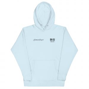 Sudadera con capucha Seijaku de GamanZuyoi Zen Collection color azul claro parte delantera