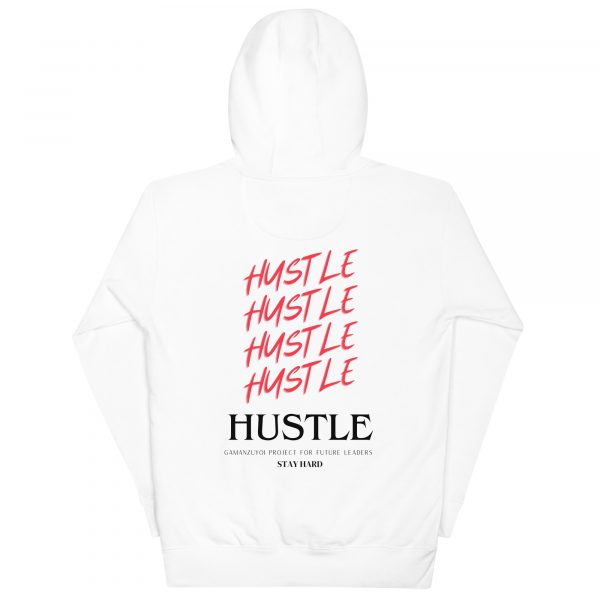 Sudadera con capucha Hustle De GamanZuyoi Leader's Collection color blanco parte trasera