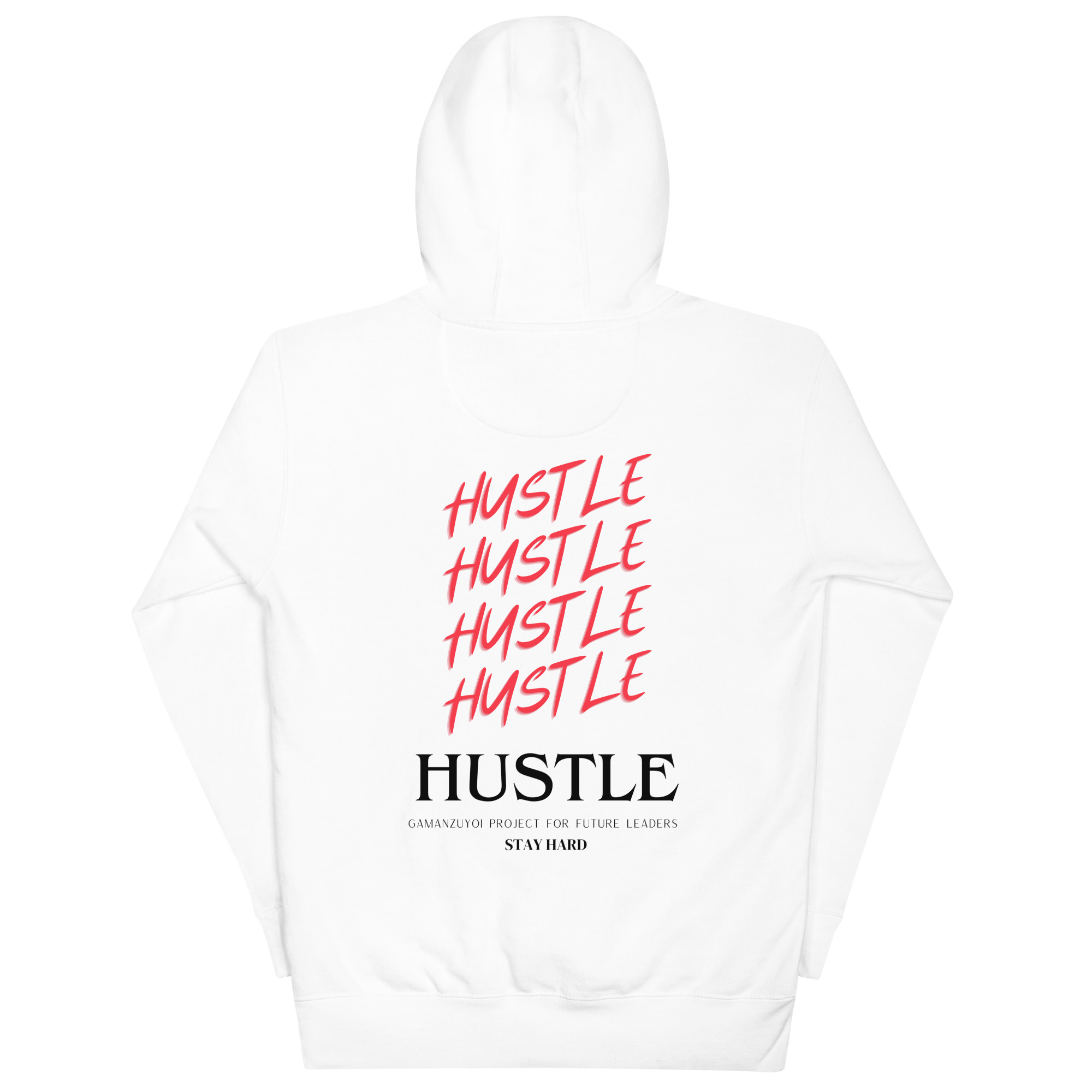 Sudadera con capucha Hustle De GamanZuyoi Leader's Collection color blanco parte trasera