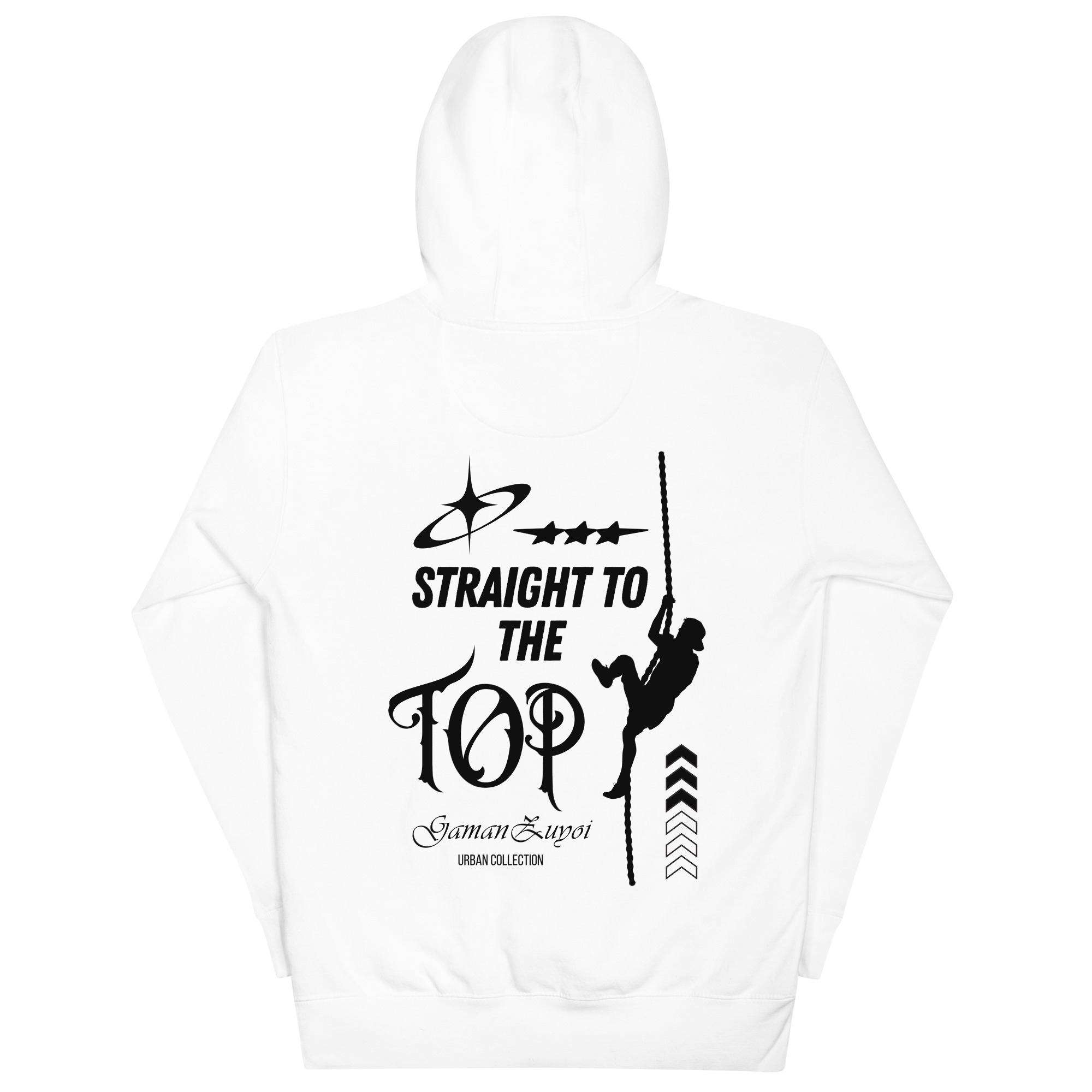 Sudadera con capucha Straight To The Top de GamanZuyoi Urban Collection color blanco parte trasera