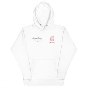 Sudadera con capucha Hustle De GamanZuyoi Leader's Collection color blanco parte delantera