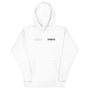 Sudadera con capucha Patient Strong de GamanZuyoi Superior Collection color blanco parte delantera