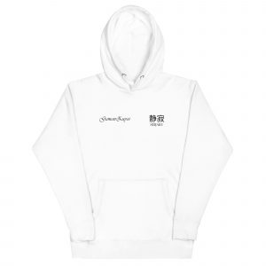 Sudadera con capucha Seijaku de GamanZuyoi Zen Collection color blanco parte delantera