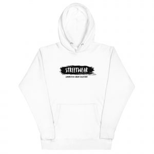 Sudadera con capucha Street Wear de GamanZuyoi Urban Collection color blanco parte delantera