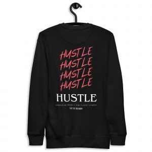 Sudadera sin capucha Hustle de GamanZuyoi Leader's Collection color negro parte trasera