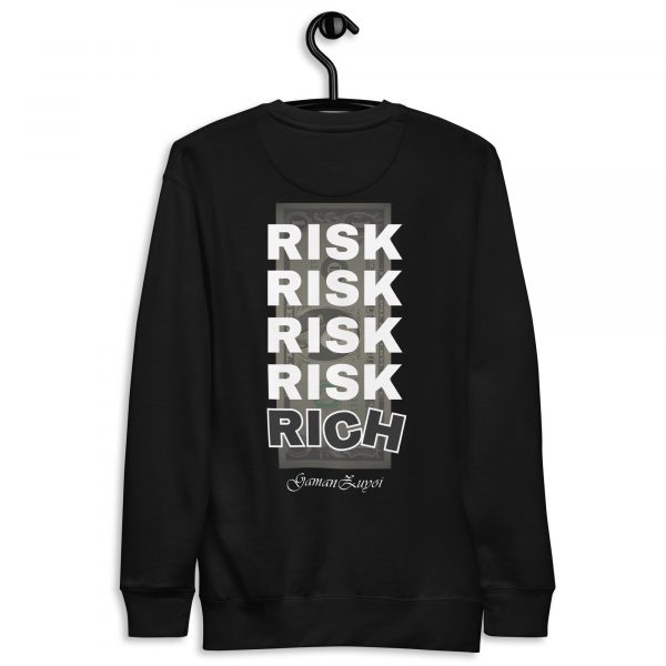 Sudadera sin capucha modelo RIch de GamanZuyoi Urban Collection color negro parte trasera