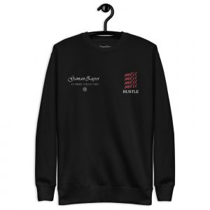 Sudadera sin capucha Hustle de GamanZuyoi Leader's Collection color negro parte delantera