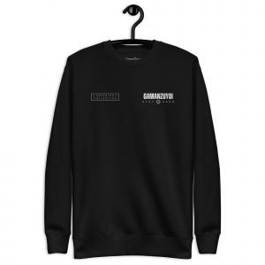 Sudadera sin capucha Patient Strong de GamanZuyoi Superior Collection color negra parte delantera