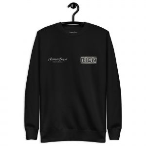 Sudadera sin capucha modelo RIch de GamanZuyoi Urban Collection color negro parte delantera