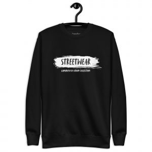 Sudadera sin capucha modelo Streetwear de GamanZuyoi Urban Collection color negro parte delantera